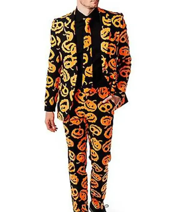 Halloween Pumpkin Printed Suit