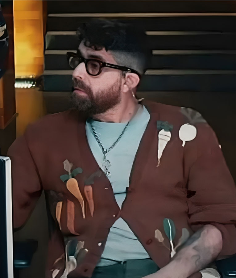 Adam Goldberg TV Series The Equalizer S5 Harry Keshegian Brown Vegetable Cardigan Adam Goldberg TV Series The Equalizer S05 Harry Keshegian Brown Vegetable Cardigan
