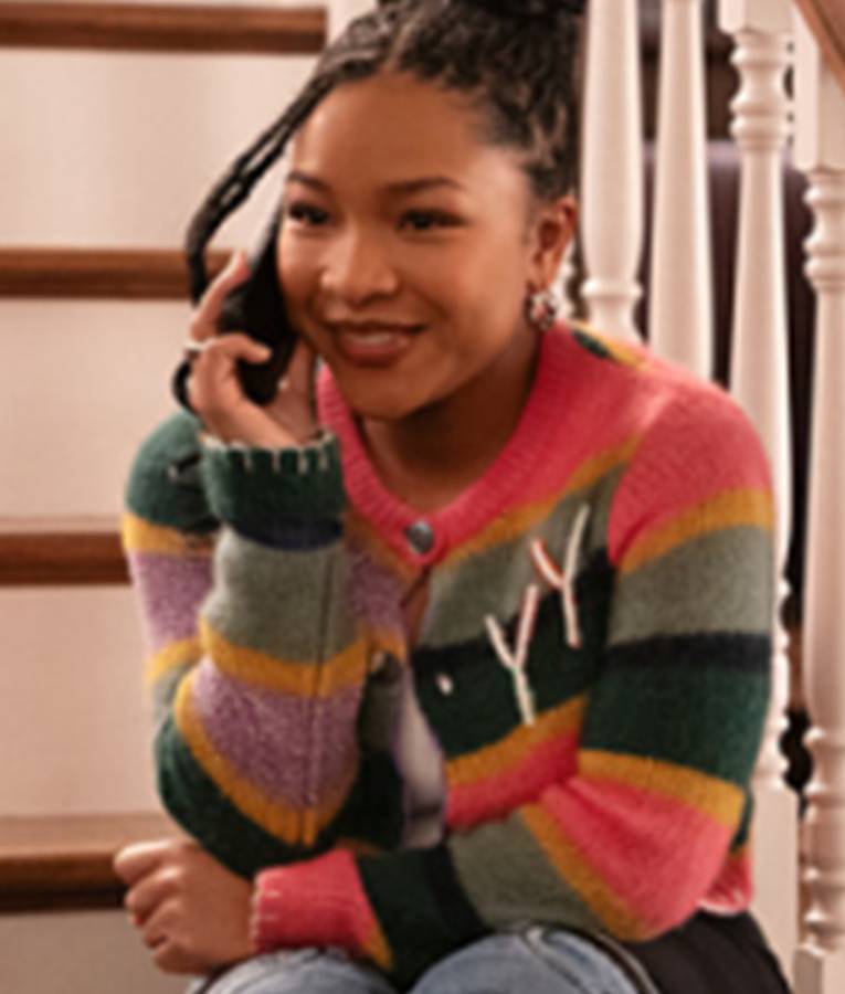 The Equalizer S05 Laya DeLeon Hayes Multicolor Striped Cardigan Delilah McCall The Equalizer S05 Laya DeLeon Hayes Colorblock Striped Cardigan