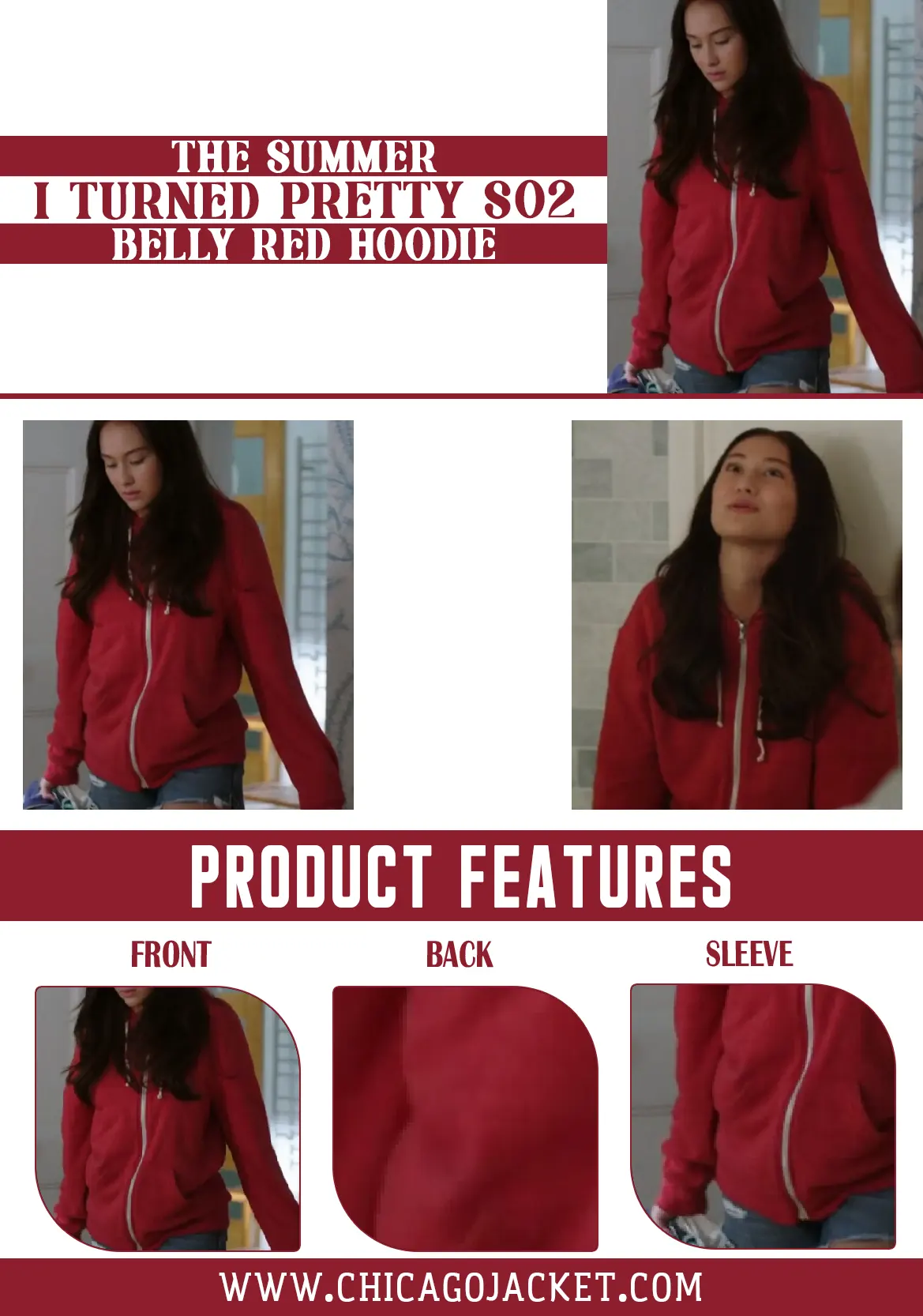 The Summer I Turned Pretty S02 Belly Red Hoodie Chicago