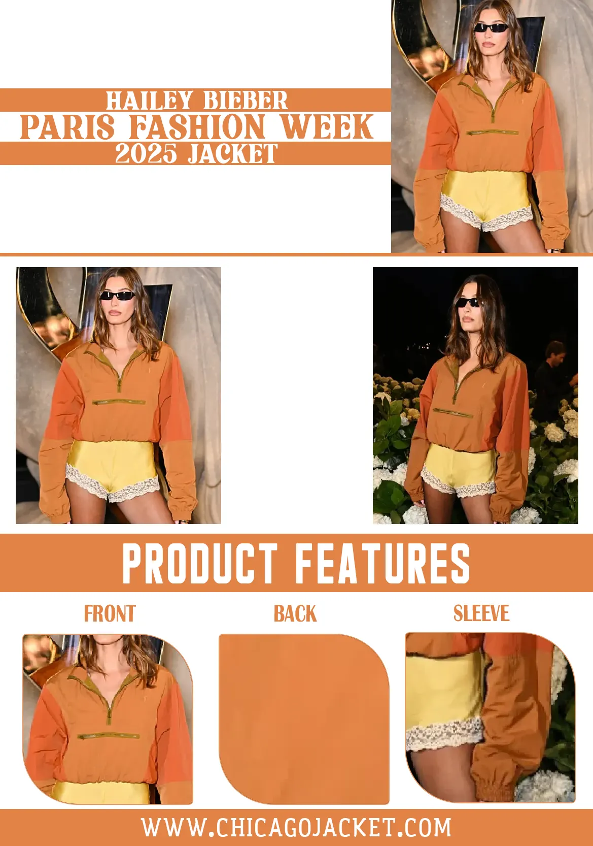 Hailey Bieber Paris Fashion Week 2025 Jacket