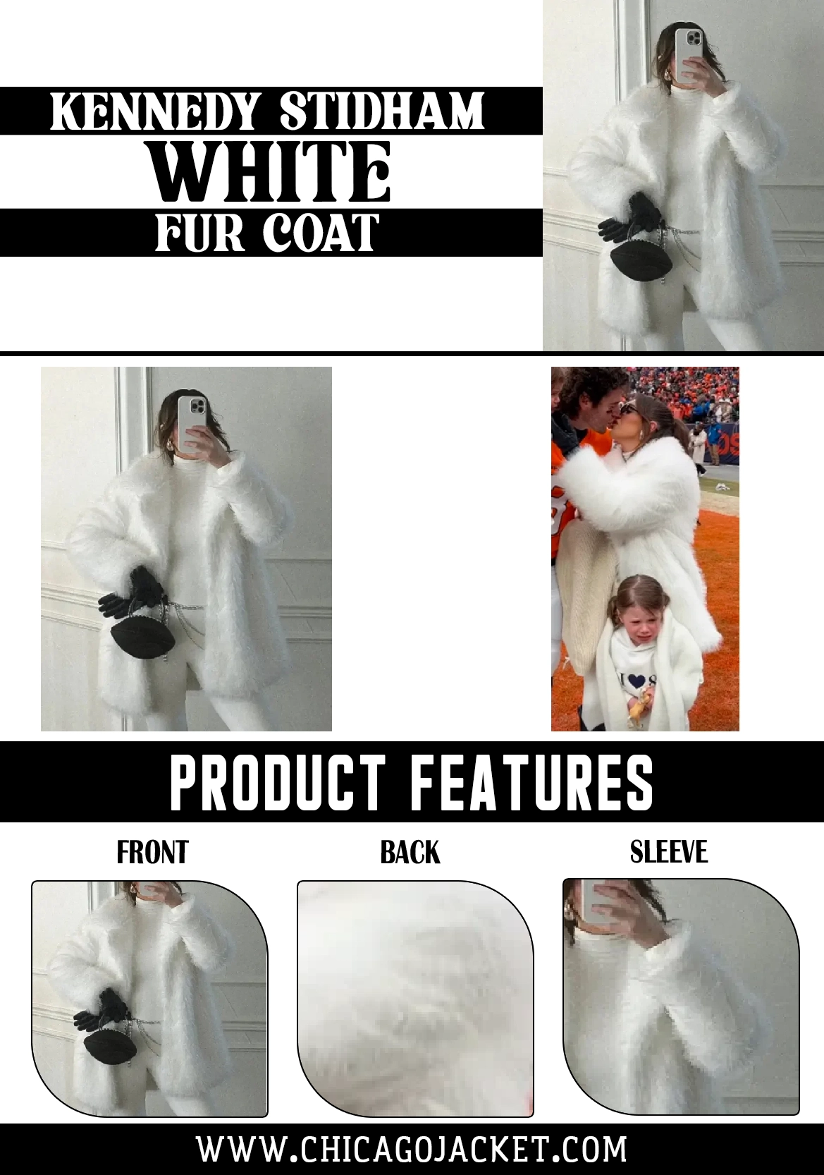 Kennedy Stidham White Fur Coat 
