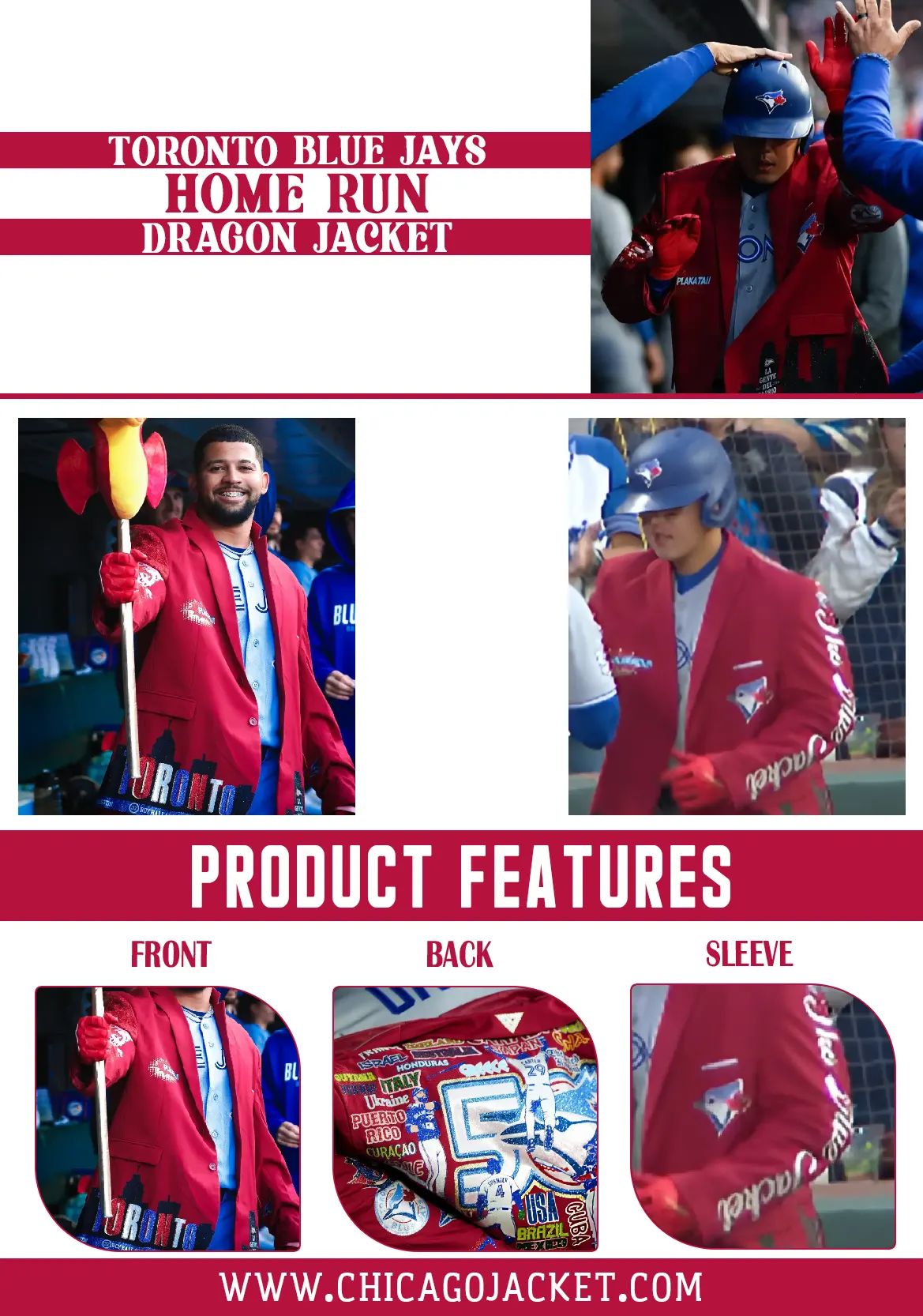 Toronto Blue Jays Home Run Dragon Jacket Chicago